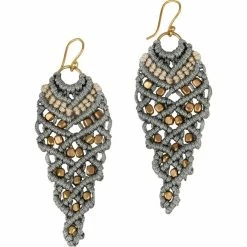 Ten Thousand Villages Regal Macramé Earrings Handcrafted In Nepal