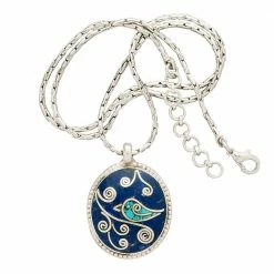Ten Thousand Villages Mosaic Bird Turquoise And Lapis Pendant Necklace Handcrafted In Nepal Global Fair Trade Gifts