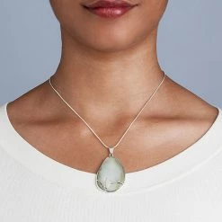 Ten Thousand Villages Global Fair Trade Gifts Moon Song Mother Of Pearl Sterling Silver Necklace Handcrafted In Peru