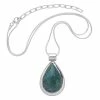 Ten Thousand Villages Global Fair Trade Gifts Turquoise Teardrop Sterling Silver Necklace Handcrafted In Peru