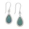 Ten Thousand Villages Turquoise Teardrop Sterling Silver Earrings Handcrafted In Peru