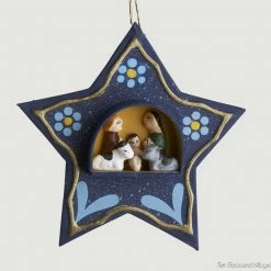 Ten Thousand Villages Tiny Retablo Nativity Scene Star Ornament Handcrafted In Peru