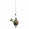 Kheops International Metaphysical & Divination Gifts Green Adventurine & Citrine Chips Glass Sephoroton Pendulum - Prosperity