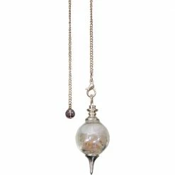 Kheops International Salt & Selenite Chips Glass Sephoroton Pendulum - Cleansing