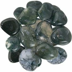 Kheops International Green Moss Agate Tumbled Stone Crystals & Tumbled Stones