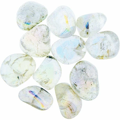 Brand new 🔥 Kheops International Angel White Aura Quartz Tumbled Stone Crystals & Tumbled Stones 💯 3 Kheops International Angel White Aura Quartz Tumbled Stone Crystals & Tumbled Stones