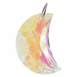 Kheops International Aurora Borealis Faceted Crescent Moon Crystal Prism ~ A Joy Alchemy Gift