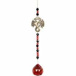 Kheops International Dragon Hanging Crystal With Cut Glass Beads