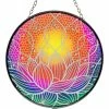 Kheops International Lotus Glass Suncatcher Prisms & Hanging Crystals