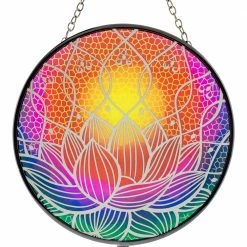 Kheops International Lotus Glass Suncatcher Prisms & Hanging Crystals