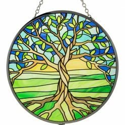 Kheops International Tree Of Life Glass Suncatcher Prisms & Hanging Crystals