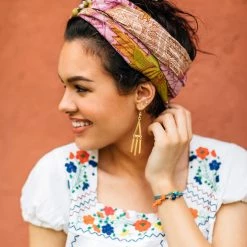 Ten Thousand Villages Beaded Sari Infinity Scarf Handcrafted In Bangladesh Global Fair Trade Gifts