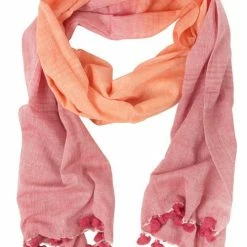 Ten Thousand Villages Global Fair Trade Gifts Sunset Tassel Scarf Handcrafted In India