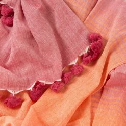 Ten Thousand Villages Global Fair Trade Gifts Sunset Tassel Scarf Handcrafted In India