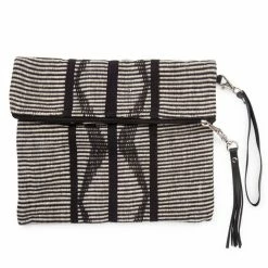Ten Thousand Villages Woven Wave Foldover Clutch Handcrafted In India