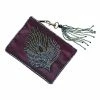 Ten Thousand Villages Purple Bead Embellished Peacock Coin Purse Handcrafted In India