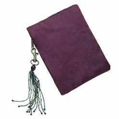 Ten Thousand Villages Purple Bead Embellished Peacock Coin Purse Handcrafted In India