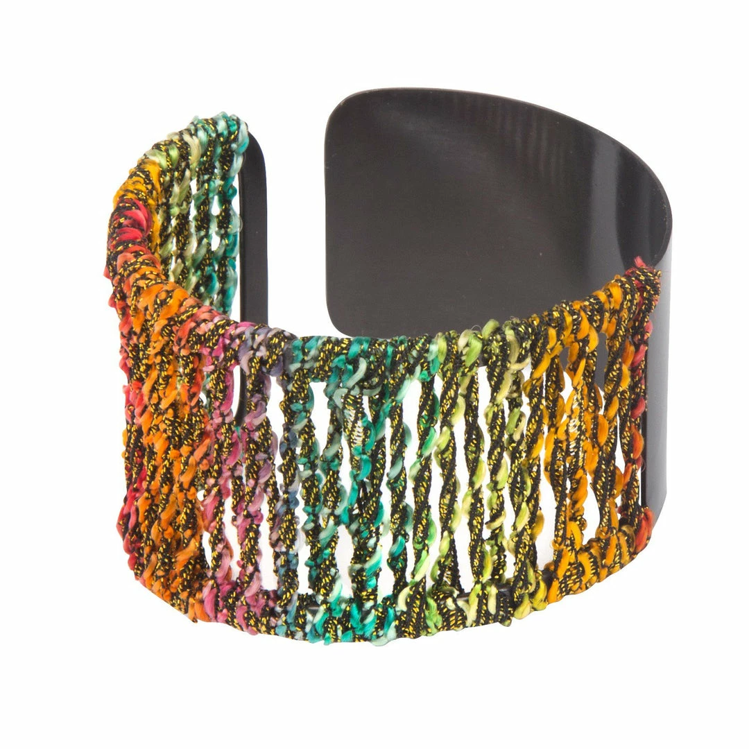 Deals ❤️ Ten Thousand Villages Rainbow Ribbon Cuff Bracelet Handcrafted In India 🧨 3 Ten Thousand Villages Rainbow Ribbon Cuff Bracelet Handcrafted In India