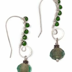 Ten Thousand Villages Green Galaxy Earrings Handcrafted In India
