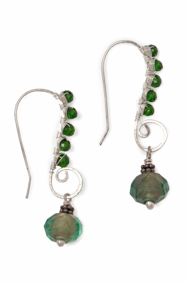 New 🎁 Ten Thousand Villages Green Galaxy Earrings Handcrafted In India 😍 3 Ten Thousand Villages Green Galaxy Earrings Handcrafted In India