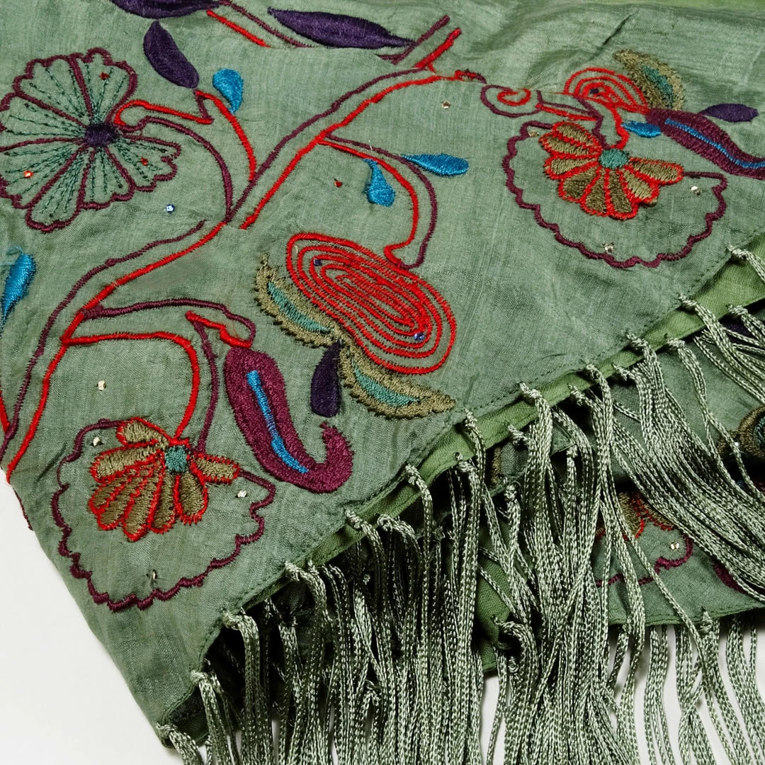 Deals 💯 Ten Thousand Villages Embroidered Enchanted Forest Shawl Handcrafted In India Global Fair Trade Gifts 💯 4 Ten Thousand Villages Embroidered Enchanted Forest Shawl Handcrafted In India Global Fair Trade Gifts