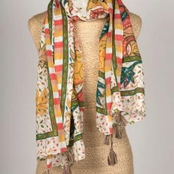 Ten Thousand Villages Afternoon In Mumbai Cotton Scarf Handcrafted In India