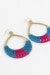 Ten Thousand Villages Global Fair Trade Gifts Crisscross Thread Earrings Blue & Pink Handcrafted In India