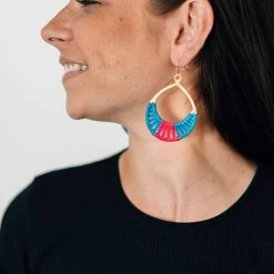 Promo 😍 Ten Thousand Villages Global Fair Trade Gifts Crisscross Thread Earrings Blue & Pink Handcrafted In India 💯 7 Ten Thousand Villages Global Fair Trade Gifts Crisscross Thread Earrings Blue & Pink Handcrafted In India