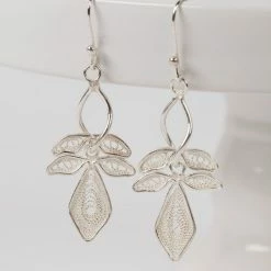 Ten Thousand Villages Lily Filigree Earrings Handcrafted In Indonesia