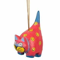 Ten Thousand Villages Global Fair Trade Gifts Spotted Red Cat Ornament Handcrafted In Indonesia