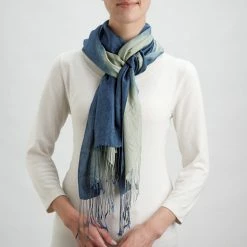 Ten Thousand Villages Global Fair Trade Gifts Marshlands Silk Scarf Handcrafted In Laos