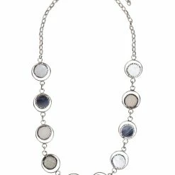Ten Thousand Villages Global Fair Trade Gifts Moon Phase Capiz Shell Necklace Handcrafted In Philippines