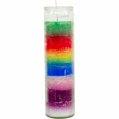 Kheops International Candles & Accessories Multicolor Glass Prayer 7 Day Candle