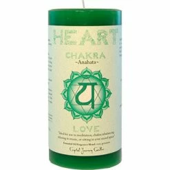 Crystal Journey Candles Heart Chakra ~ Anahata Chakra Pillar Candle Candles & Accessories
