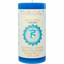 Crystal Journey Candles Chakra Pillar Candle ~ Throat Chakra ~ Vishuddha Candles & Accessories