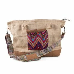 Ten Thousand Villages Coffee & Cotton Weekender Bag Handcrafted In Guatemala