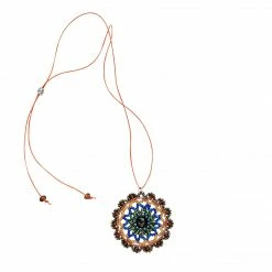 Ten Thousand Villages Global Fair Trade Gifts Medallion Beaded Necklace Handcrafted In Guatemala