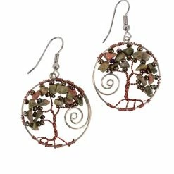 Ten Thousand Villages Twisted Tree Bead Earrings Handcrafted In Guatemala
