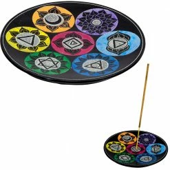 Kheops International Incense & Accessories Chakras Soapstone Round Incense Holder
