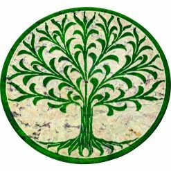 Kheops International Tree Of Life Soapstone Round Incense Holder Incense & Accessories