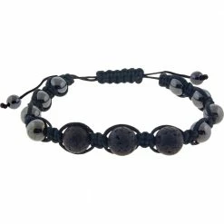 Kheops International Hematite And Lava Stone Adjustable Bracelet ~ A Joy Alchemy Gift