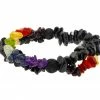 Promo 👍 Kheops International Chakras Double Strand Black Tourmaline Gemstone Chips And Lava Stones Bracelet ~ A Joy Alchemy Gift 🥰 2 Kheops International Chakras Double Strand Black Tourmaline Gemstone Chips And Lava Stones Bracelet ~ A Joy Alchemy Gift