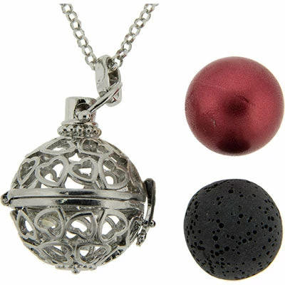 Hot Sale 💯 Kheops International Aromatherapy Lava Necklace ~ Hearts Sphere Pendant Aromatherapy Gifts 🎁 3 Kheops International Aromatherapy Lava Necklace ~ Hearts Sphere Pendant Aromatherapy Gifts