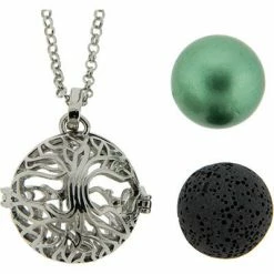 Kheops International Aromatherapy Gifts Aromatherapy Lava Necklace ~ Tree Of Life Pendant