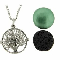 Kheops International Aromatherapy Gifts Aromatherapy Lava Necklace ~ Tree Of Life Pendant