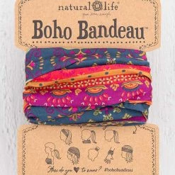Natural Life Navy Red Flower Mandala Boho Bandeau