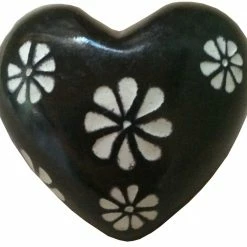 Ten Thousand Villages Global Fair Trade Gifts Heart-Shaped Kisii Stone Paperweight Handcrafted In Kenya