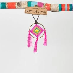 Natural Life Purple God's Eye Car Charm