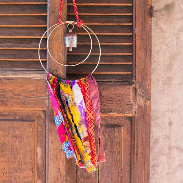 Brand new ⭐ Matr Boomie Solar Sun Swapna Sari Tassels Dream Chime Handcrafted In India Global Fair Trade Gifts 😍 4 Matr Boomie Solar Sun Swapna Sari Tassels Dream Chime Handcrafted In India Global Fair Trade Gifts