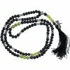 Kheops International Dragonfly Black Agate & Peridot ~ Mala Prayer Beads